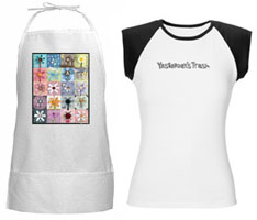 printed apron and logo tee shirt